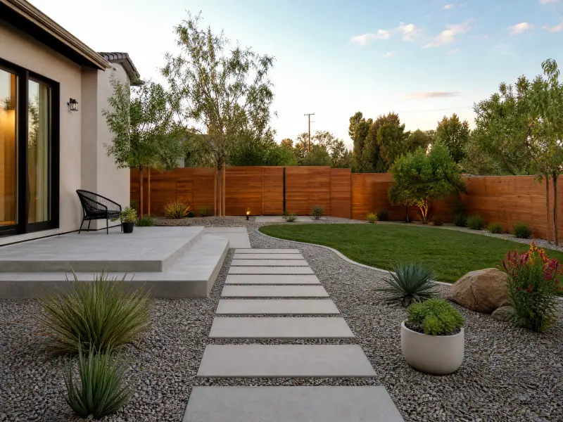 Low-maintenance backyard landscape design