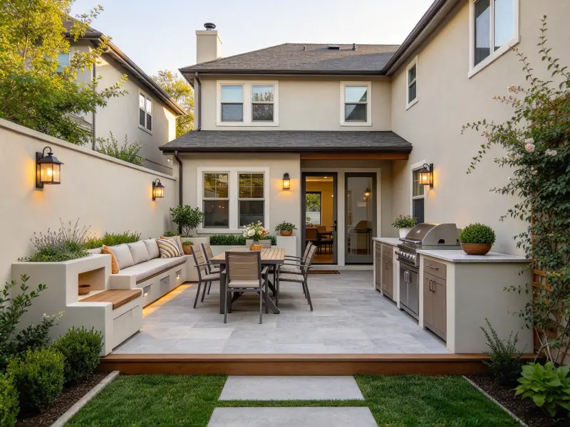 Courtyard dining and lounge layout