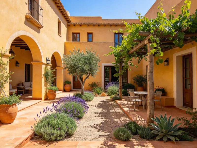Mediterranean courtyard design idea