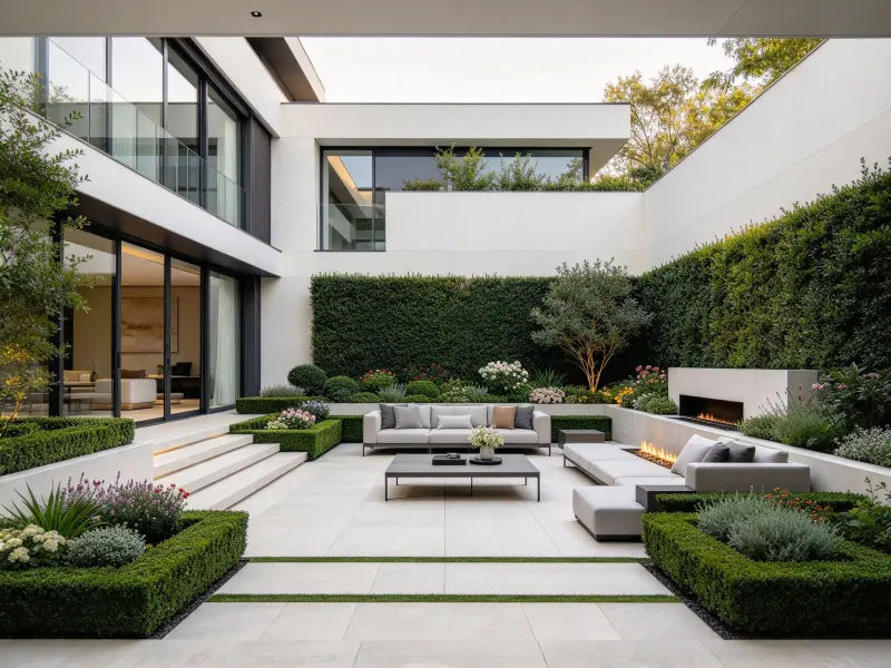 Modern courtyard design created with AI