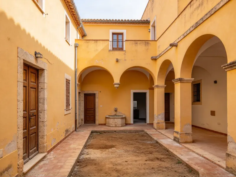 AI Courtyard Design review by garden owner - before generation