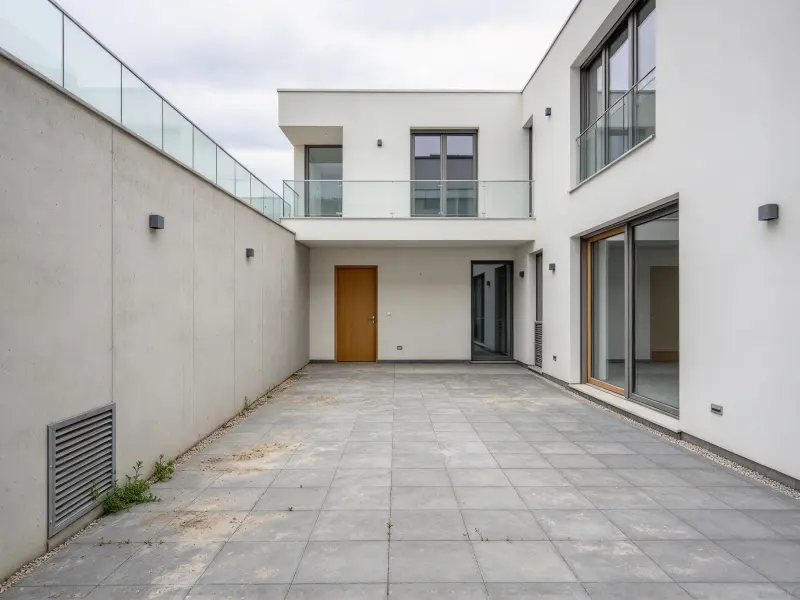 AI Courtyard Design review by renovation client - before generation