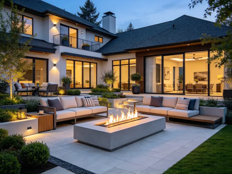 Modern patio fire pit design idea