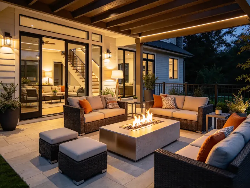 Patio fire pit design for outdoor living