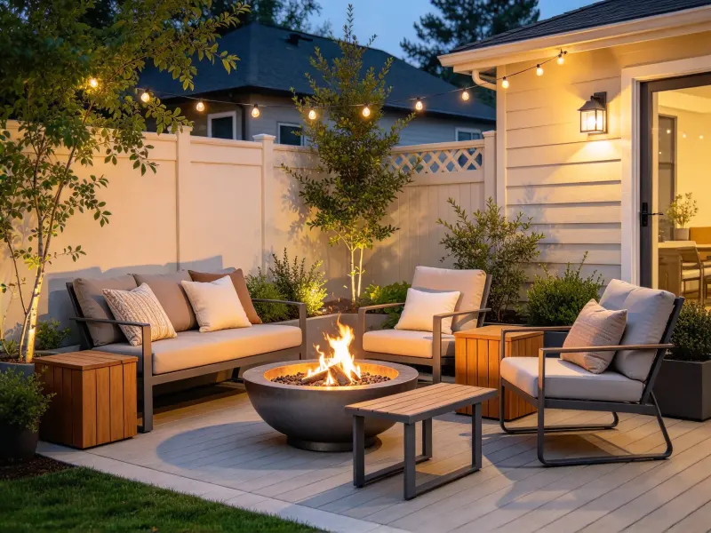 Small fire pit area design idea