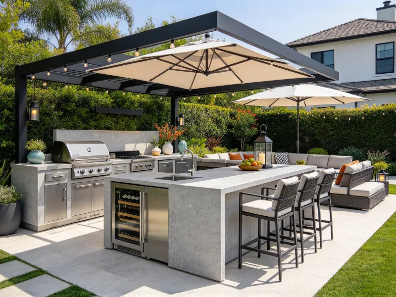 AI outdoor kitchen design - after generation