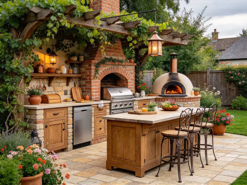 AI outdoor kitchen design review by outdoor living designer - after generation