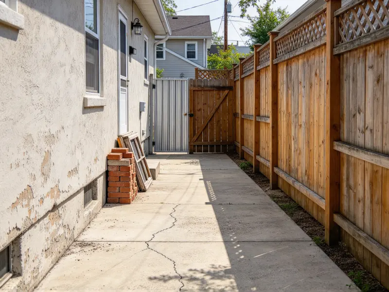 AI Side Yard Design Review by Renovation Consultant - Before Generation