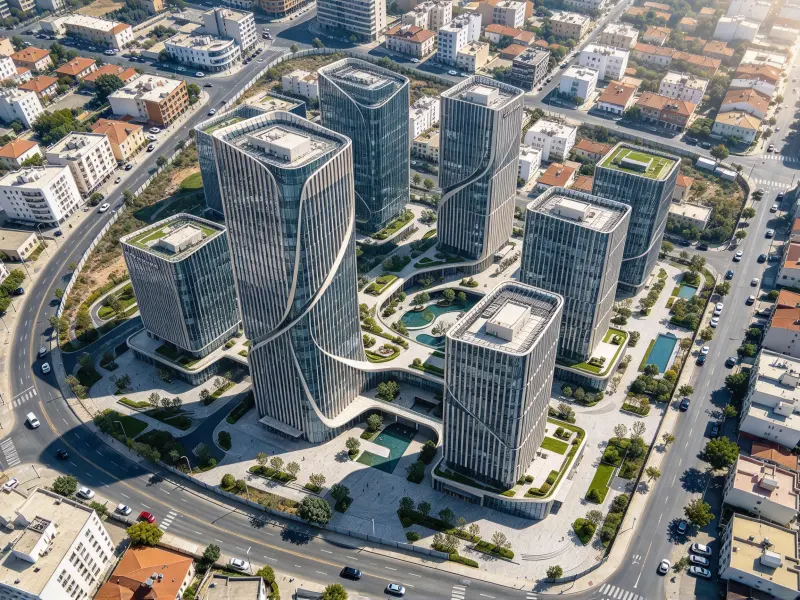 Urban planner reviewing an AI site context rendering