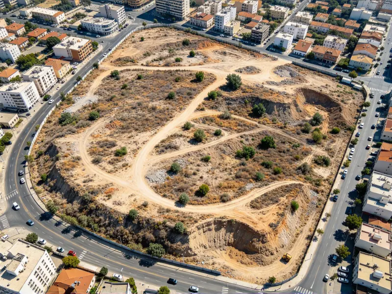 Aerial site photo before master plan visualization