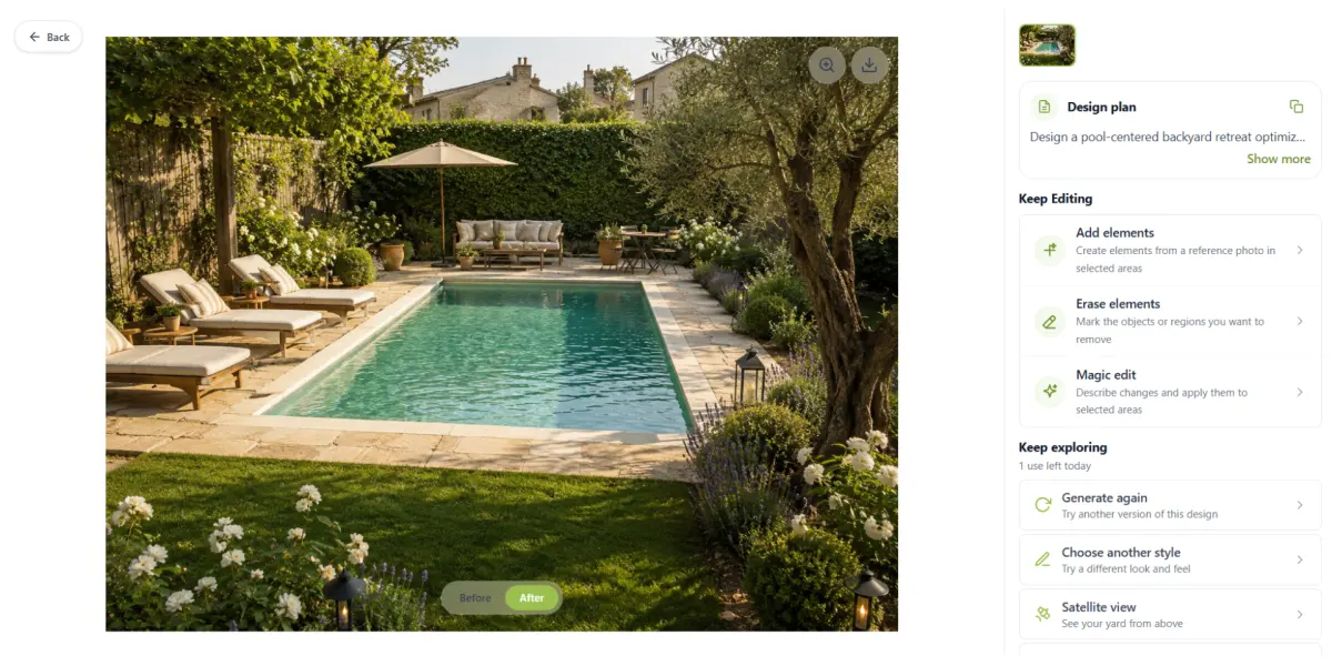 Comparing AI landscape design variations