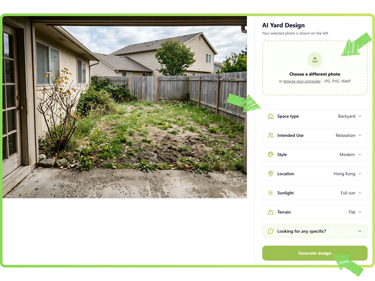 Landscape Design AI step-by-step design workflow