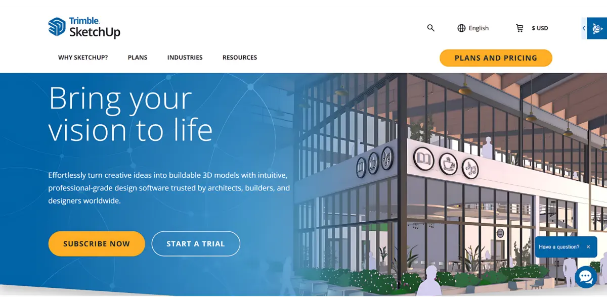 SketchUp Free 3D modeling software interface