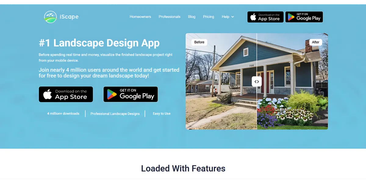 iScape landscape design app interface