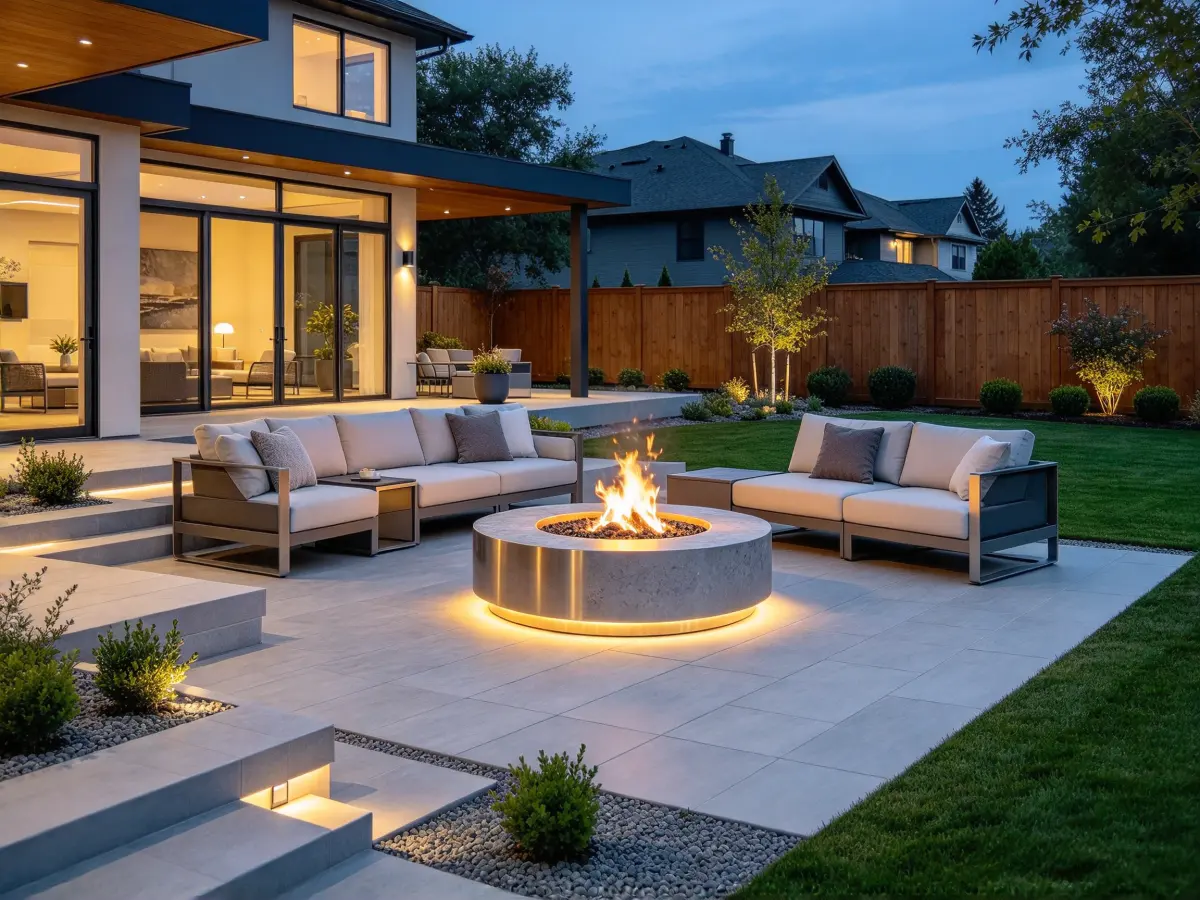 Fire pit ideas for a landscaped backyard outdoor space