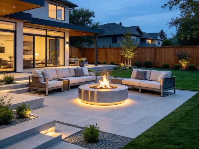 Fire pit ideas for a landscaped backyard outdoor space