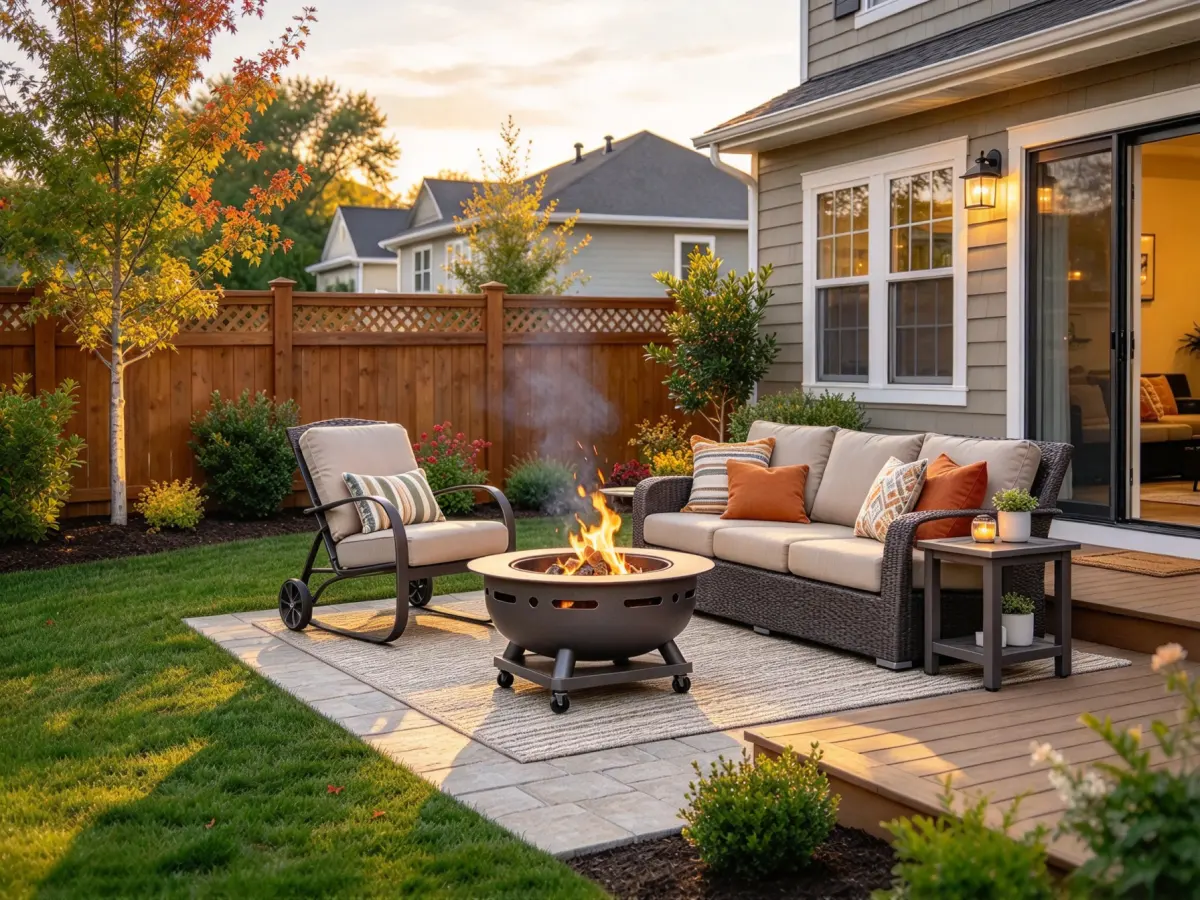 Portable fire bowl and fire table for a patio