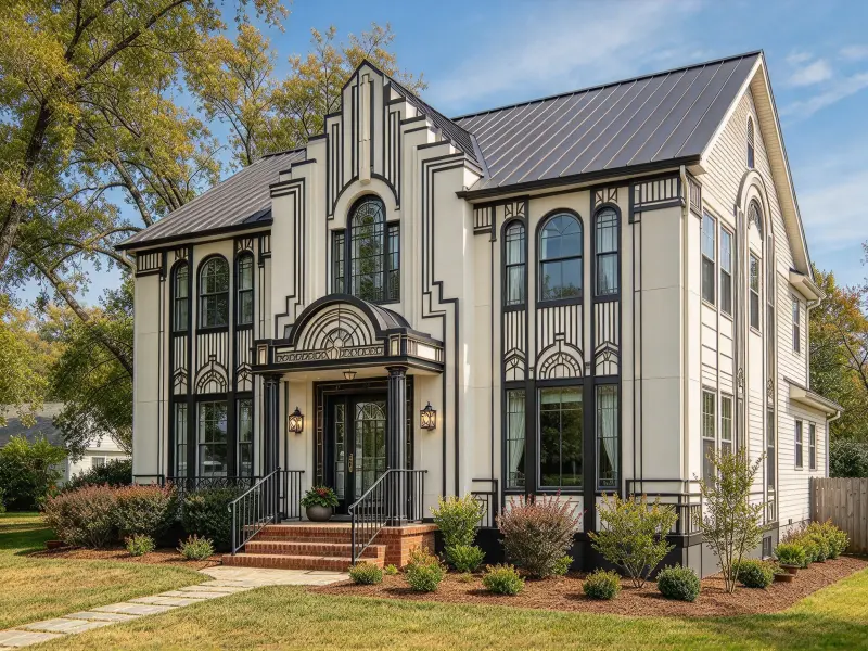 Art Deco exterior home remodel concept