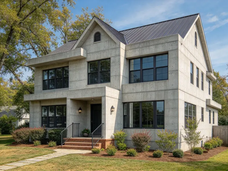 Brutalist exterior home remodel concept