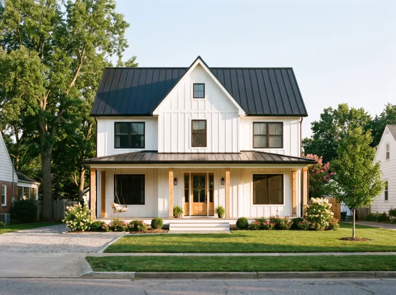 Curb appeal improvement with coordinated exterior details