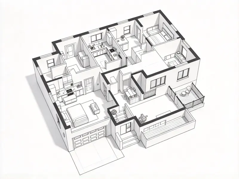 Viewing angles for floor plan presentations