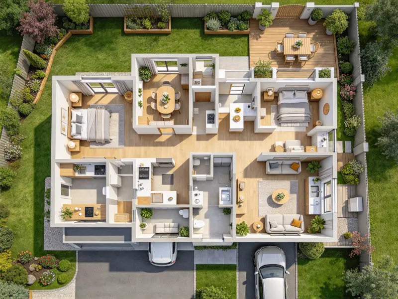 Rendering style choices for floor plan visualization