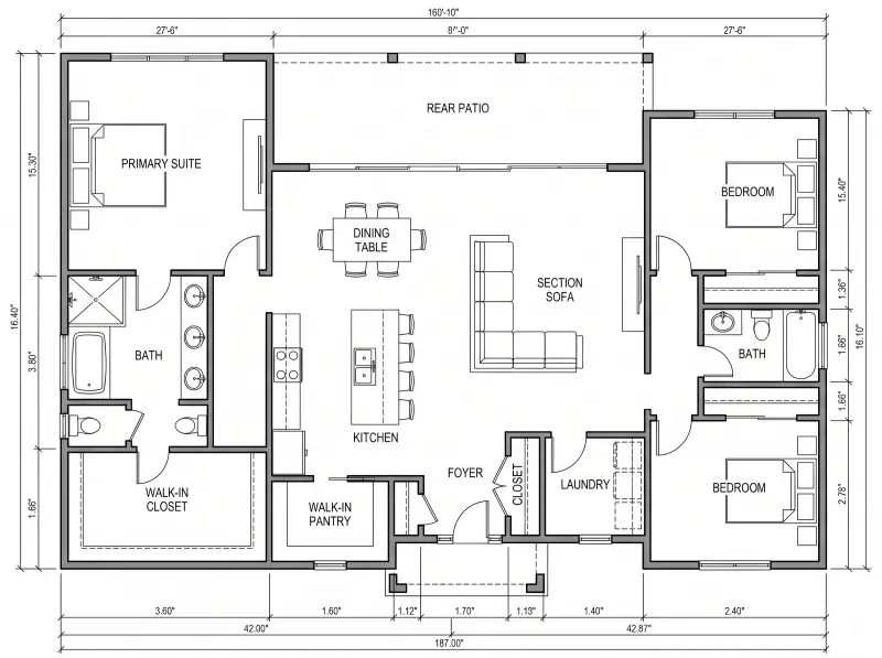 Clear and complete floor plan reference