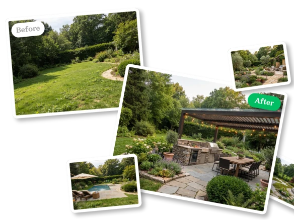 Fotorealistisch AI Landschapsontwerp, direct