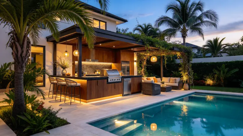 Design Your Own Outdoor Kitchen Island with Seating