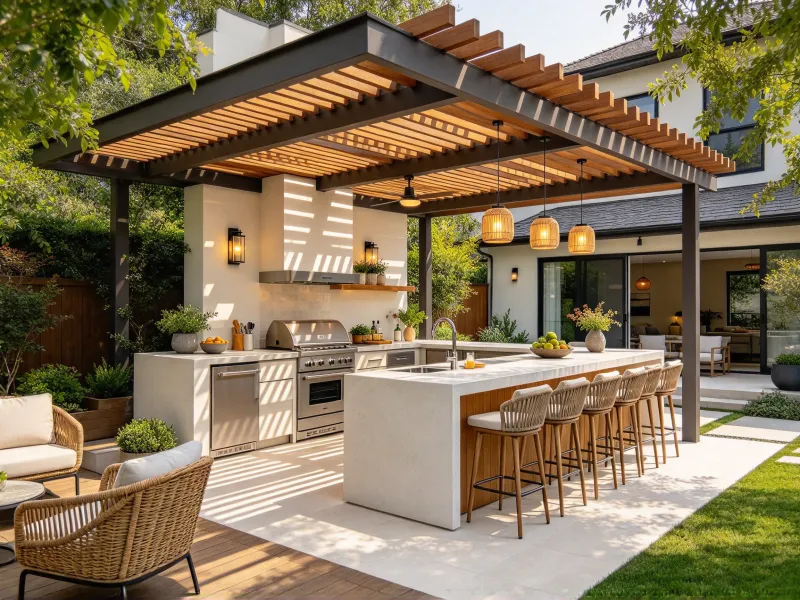 Kitchen Island with Seating Ideas for Outdoor Living