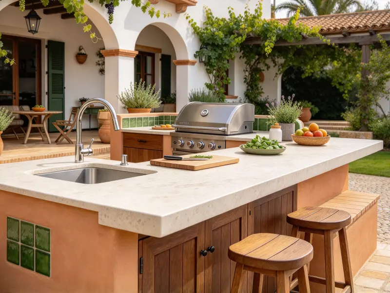 Outdoor Kitchen Prep and Serving Station