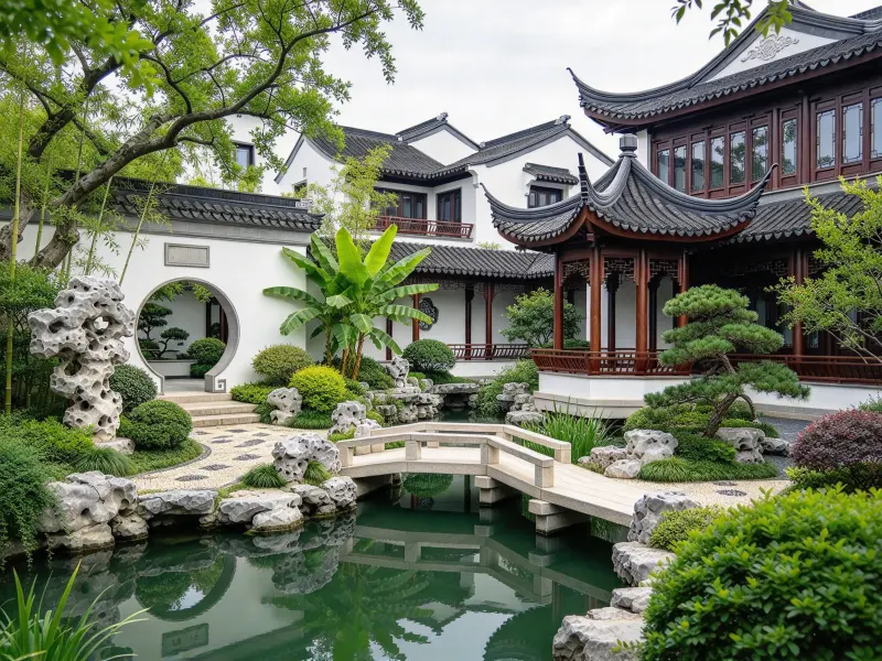 Chinese Garden illustrative garden concept