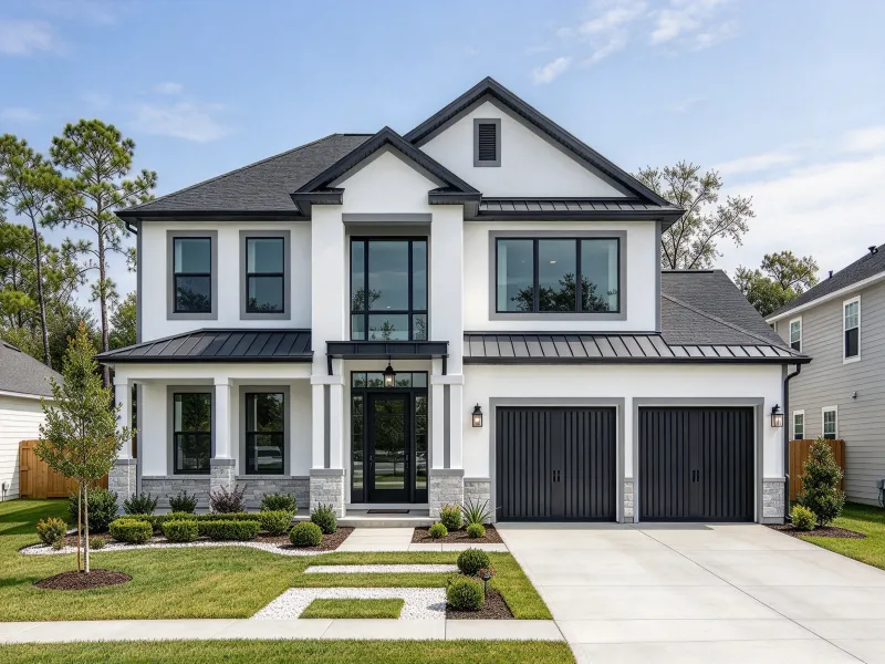 House exterior after automatic AI renovation