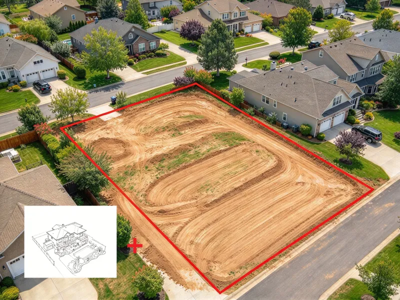 Original building site before architectural compositing