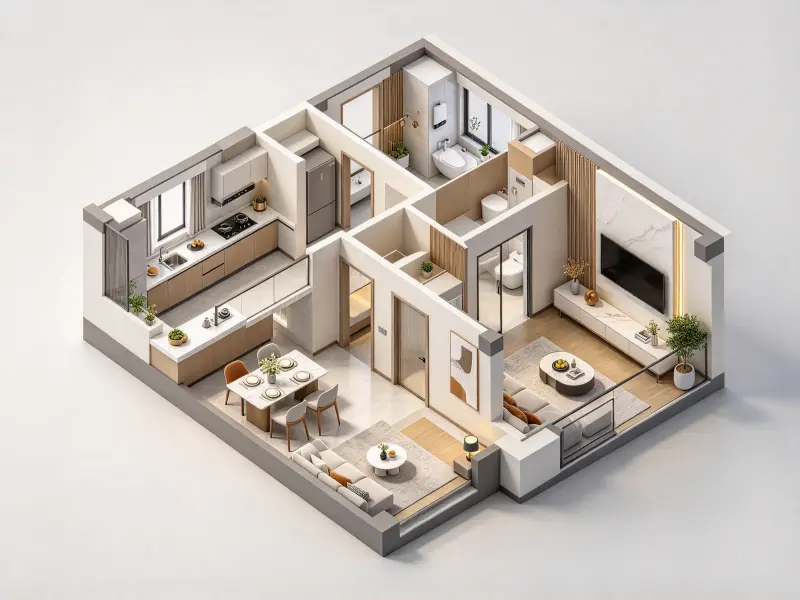 Change to an oblique parallel view while preserving the floor layout