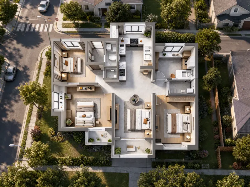Surrounding homes and streets