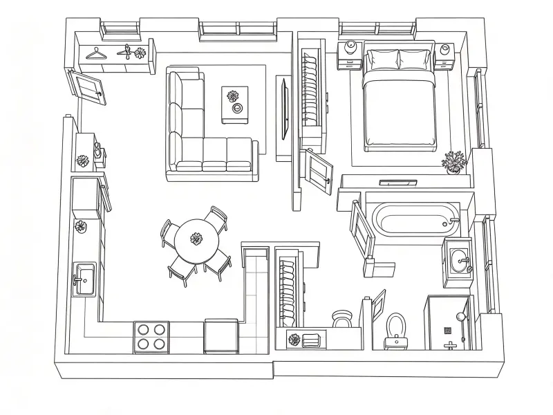 Black structural lines without materials